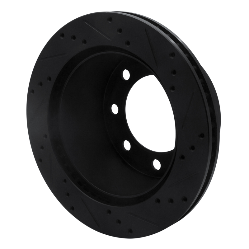 Dodge Ram 2500 Brake Rotor (1) - Rear Left - R1 Concepts - Drilled & Slotted - Black - `00-`02
